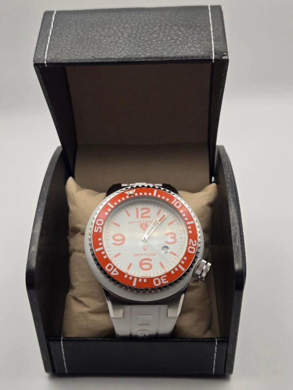 Swiss legend neptune Diver (112009222) with Orange Bezel never worn.